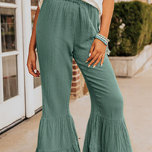 Pantalon Vintage à Jambes Évasées