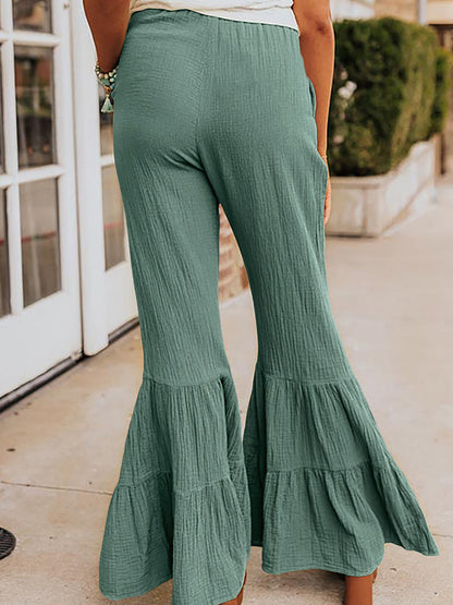Pantalon Vintage à Jambes Évasées